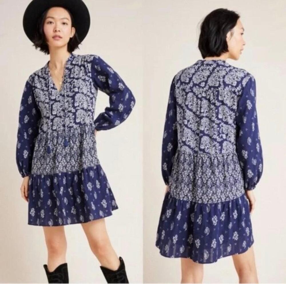 MAEVE Dress MED Carlita Boho Mini Free Spirited Gypsy Soulful Artsy Drop Waist